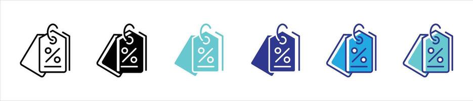 shopping tag icon set. discount tag, discount promotion, label price tag icon for app and web vector