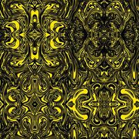 seamless pattern yellow black psychedelic abstract unique liquid vector