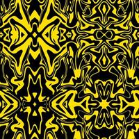 seamless pattern abstract yellow black unique liquid psychedelic vector