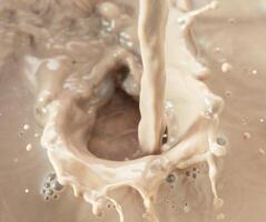 Pouring cocoa close up photo