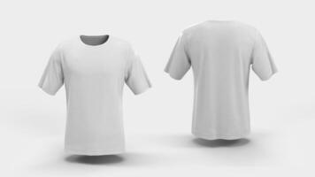 white t-shirt front and back view floating in the scenery photo