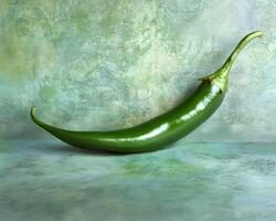 verde chile pimienta en texturizado superficie foto