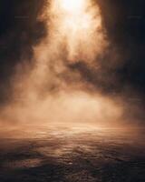 Illuminated Smoky Ground with Hazy Light Source photo
