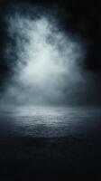 Dark Asphalt Ground with Smoke or Fog Overlay photo