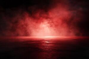 Red-Lit Hazy Ground with Dark Background photo