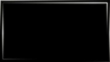 white color glowing border line blank frame loop able black background video