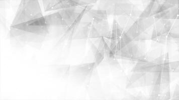 white color wiggling low poly lines and dots plexus faded polygonal design geometrical background video