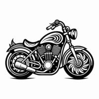 Retro Motorcycle Illustration with Intricate Design Details vector