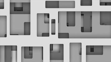 white color horizontally moving hollow rectangular shapes modern design geometrical background video