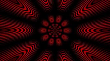 Red color moving circular shapes with 3d depth tunnel seamless design dark loop able geometrical background video