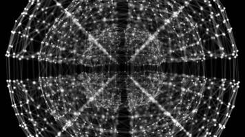 white color lines and dots plexus 3d sphere depth of field modern design dark loop able geometrical background video