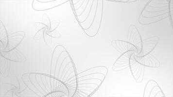 white color multiple rotating repeating lines floral pattern complex design loop able floral background video