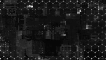 white color plexus hexagonal shapes big data hi-tech mother board design loop able technological background video