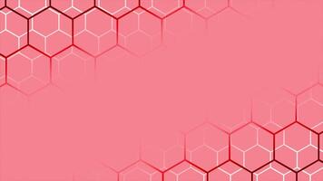 Red color hexagonal shapes modern design geometrical background video
