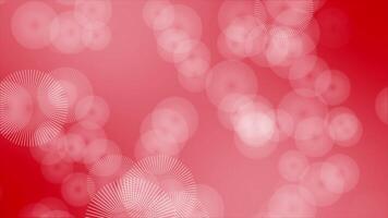 Red rotating multiple flower shapes moving upwards modern design floral background video