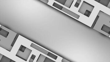 white color diagonally moving hollow rectangular shapes with blank space modern design geometrical background video