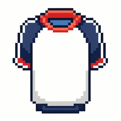 Pixel Art Blank Baseball Jersey Illustration for Retro Gaming Design