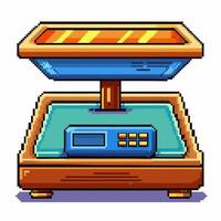 Retro Pixel Art Weighing Scale Illustration for Gaming and Design Projects vector