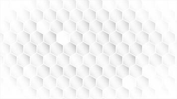 white color multiple hexagonal shapes appearing and disappearing 3d depth modern design loop able geometrical background video