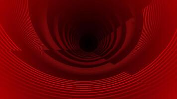 Red color rotating multiple parallel lines 3d depth tunnel modern design dark loop able technological background video