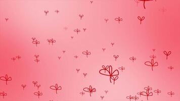 Red color simple and elegant multiple flower shapes moving upwards modern design floral background video