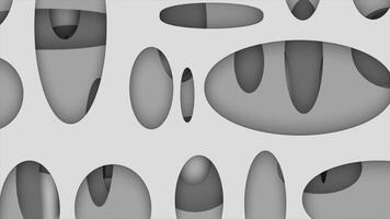 white color horizontally moving hollow circular shapes modern design geometrical background video
