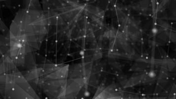 white color wiggling low poly lines and dots plexus faded polygonal design dark geometrical background video
