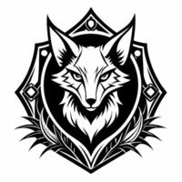 Intricate Fox Emblem Mystical Animal Crest with Geometric Design vector