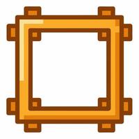 Minimalist Square Picture Frame Icon in Vibrant Yellow and Orange Tones for Digital Design vector