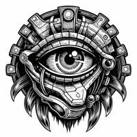 Intricate Cybernetic Eye with Mechanical Details Futuristic Illustration vector