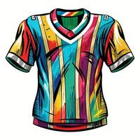 Colorful Abstract Athletic Jersey with Vibrant Geometric Patterns vector