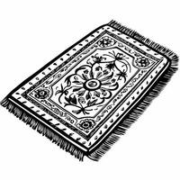 Ornate Vintage Carpet Design with Intricate Patterns and Border Details vector
