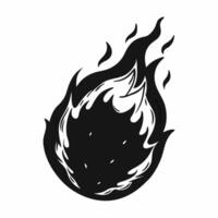 Abstract Fiery Meteor Illustration Black Flame Graphic with Dynamic Motion vector