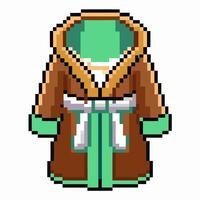Retro Pixel Art Robe Illustration 8 Bit Style Fashion Icon for Gaming and Design vector