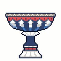 Retro Pixel Art Trophy Design with Vintage Gaming Style Elements vector