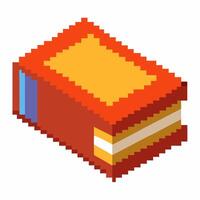 Pixelated Book Illustration Colorful Digital Art of a Stack of Books vector