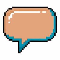 Retro 8 Bit Pixel Art Speech Bubble Icon for Digital and Gaming Design vector