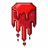 Retro 8 Bit Pixel Art Dripping Red Paint Background Illustration vector