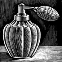 Vintage Perfume Bottle Sketch with Intricate Etching Details vector