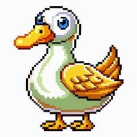 Cute Pixel Art Duck Illustration Retro, Colorful, , 8 bit, Animal Graphics vector