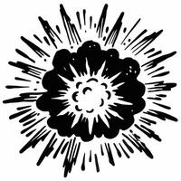 Dynamic Black and White Explosion Illustration with Impactful Burst vector
