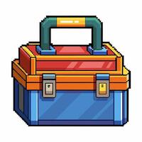 Retro Pixel Art Toolbox Illustration with Vibrant Colors vector