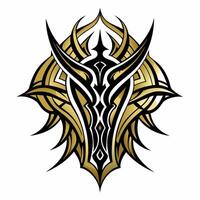 Intricate Tribal Tattoo Design with Symmetrical Abstract Patterns vector