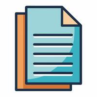 Colorful Stacked Paper Icon with Lined Details for Document and Office Illustrations vector