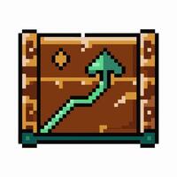 Retro Pixel Art Trend Arrow Vintage Graph Visual in 8 Bit Style vector