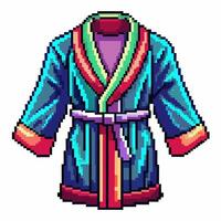Pixel Art Colorful Bathrobe Illustration with 8 Bit Retro Design vector