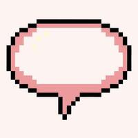 Retro Pixel Art Speech Bubble Icon on Light Background for Digital Communication and Design vector