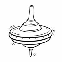 Monochrome Spinning Top Illustration with Hand Drawn Style for Toy Design vector