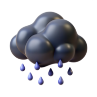 dramatic minimalist Dark Nimbus Cloud with Rain Isolated authentic png