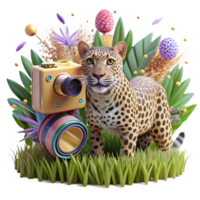 vibrant artistic Ai Powered Camera Observing Polar Bear Cutout authentic png